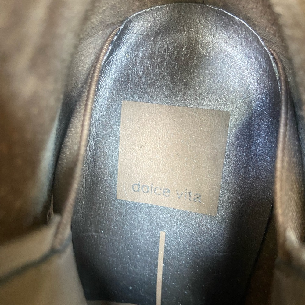 Dolce Vita Sz 8.5 Women's Taupe Suede Ankle Boot - Classic Block Heel - Picture 2 of 9